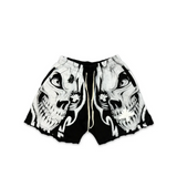 Vertabrae Skull Sweatshorts “White”