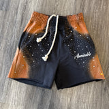 Abominable Rhinestone Sweatshorts “Black/Brown”