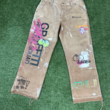 Euro Dos X Carhartt Double Knee Graffiti Pants “Brown”