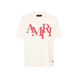 Amiri Logo Tee “Cream/ Red”