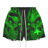 Vertabrae Skull Sweatshorts “Green”