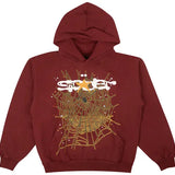 Sp5der Hoodie “Burgandy”