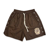 Saint Vanity Nylon Button Shorts “Brown”