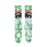 Saint Micheal Eye Socks "Tie Dye Green"