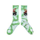 Saint Micheal Eye Socks "Tie Dye Green"
